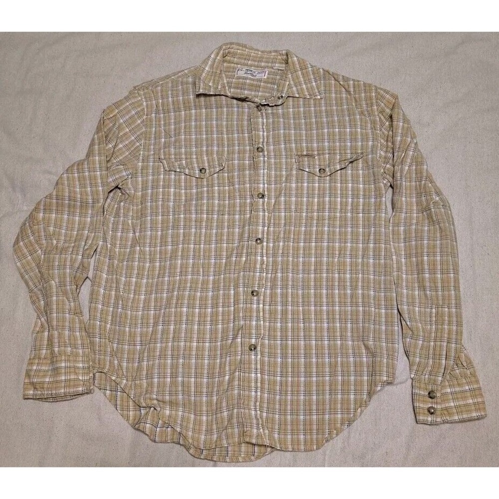 Levis-Mens Size M Classic Standard Fit Western Snap Button Long Sleeve Shirt EE